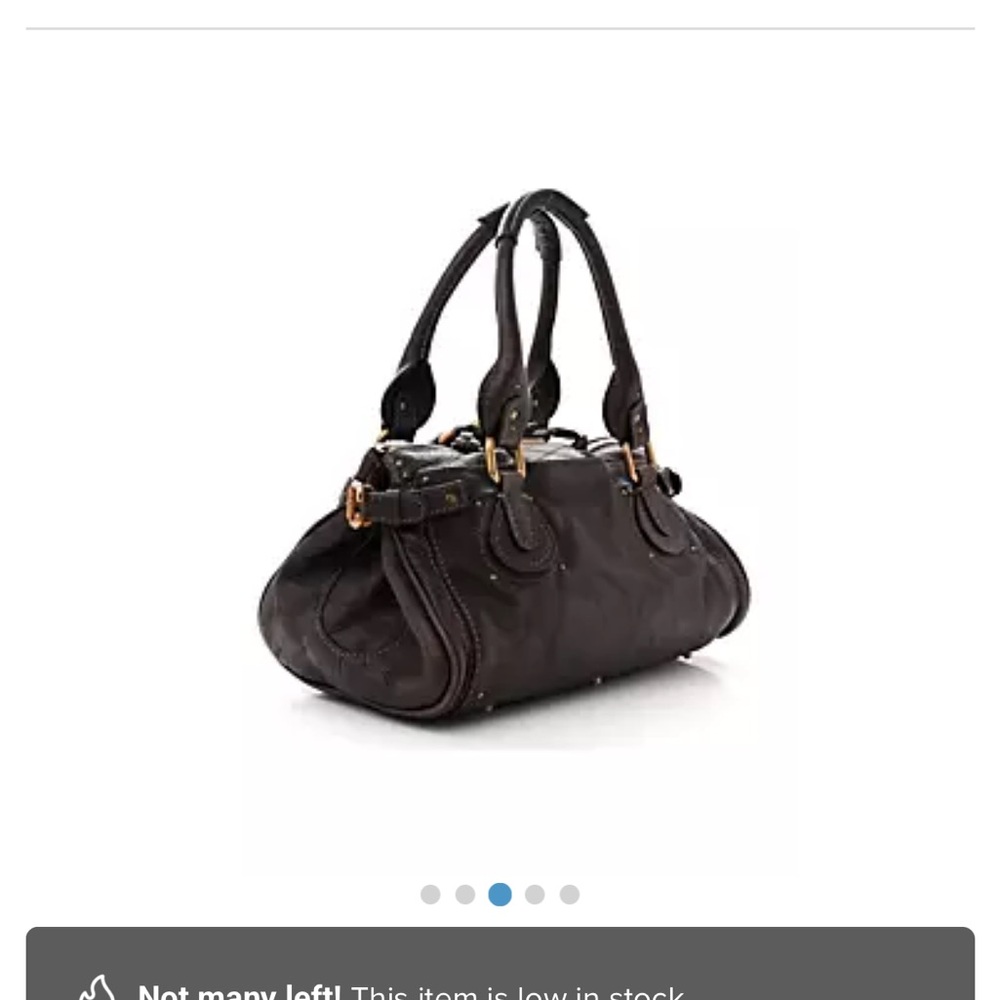 Chloe Paddington Hand Bag Leather Black Gold Authentic - pre owned - Picture 7 of 17
